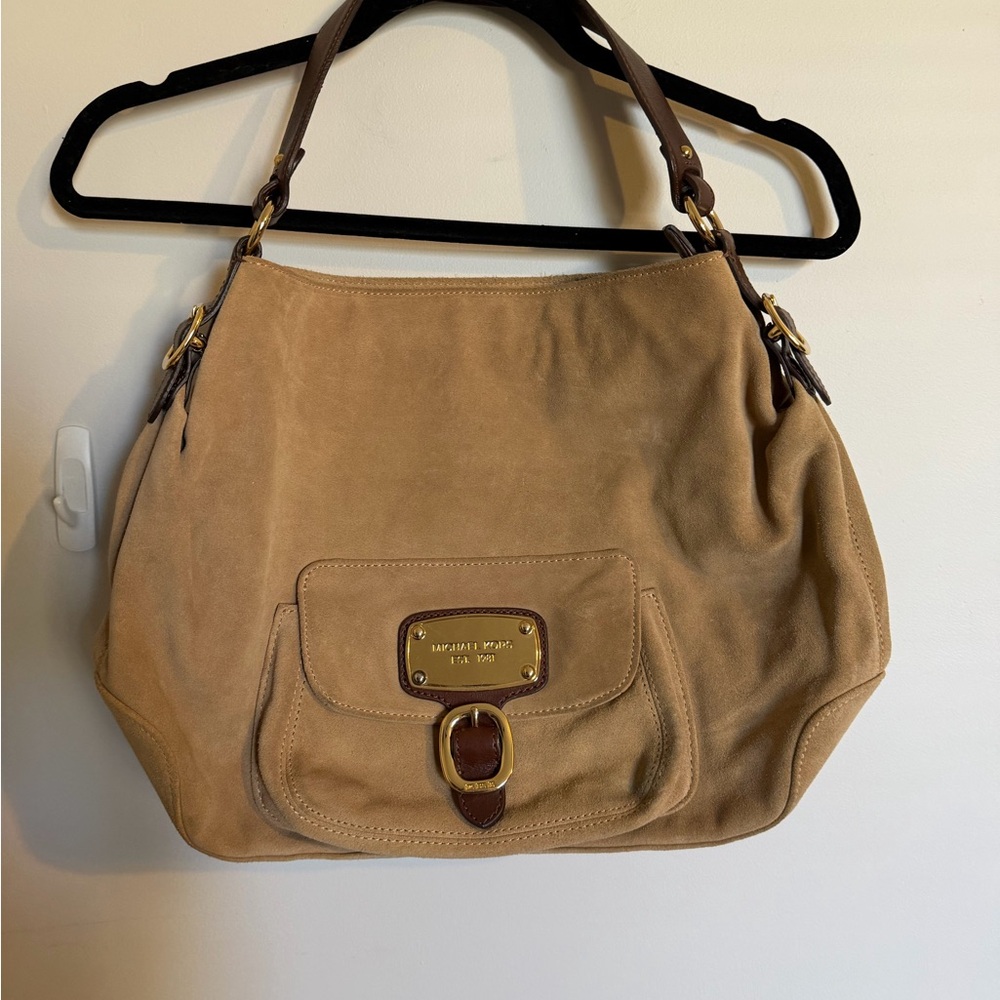 Michael Kors Brown Suede Shoulder Bag